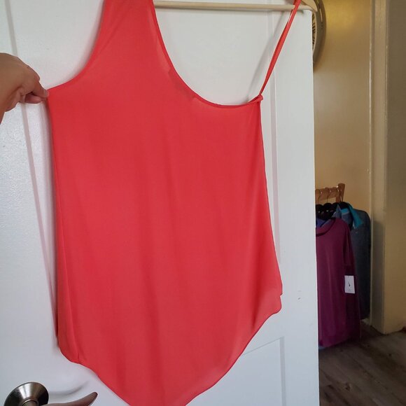 BCBGMaxAzria-Women's 'Lana' One Shoulder Draped Chiffon Blouse-Size XXS Ambrosia - Picture 9 of 14